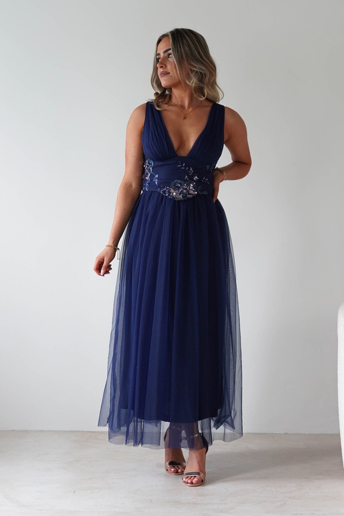 Cecilia Tulle Maxi Dress | Navy-Oh Hello Clothing