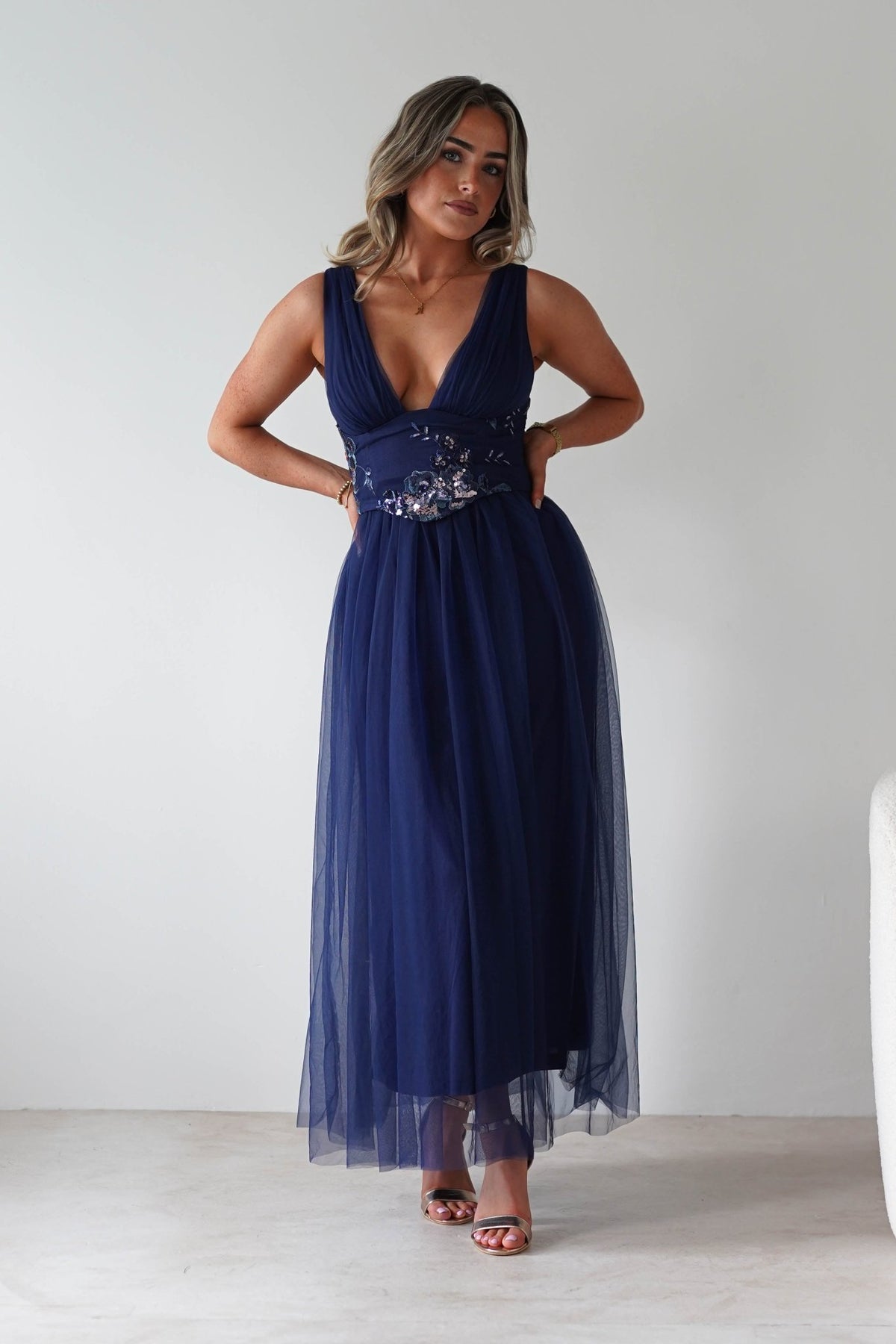 Cecilia Tulle Maxi Dress | Navy-Oh Hello Clothing