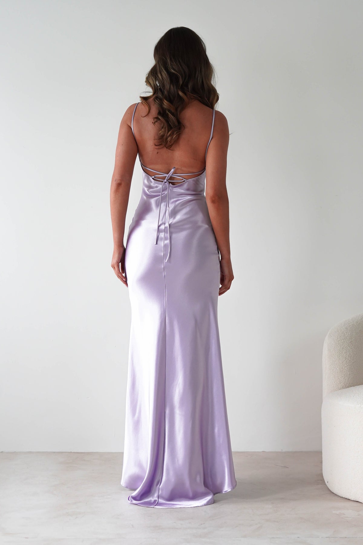 Celinee Satin Maxi Gown | Lilac-Oh Hello Clothing