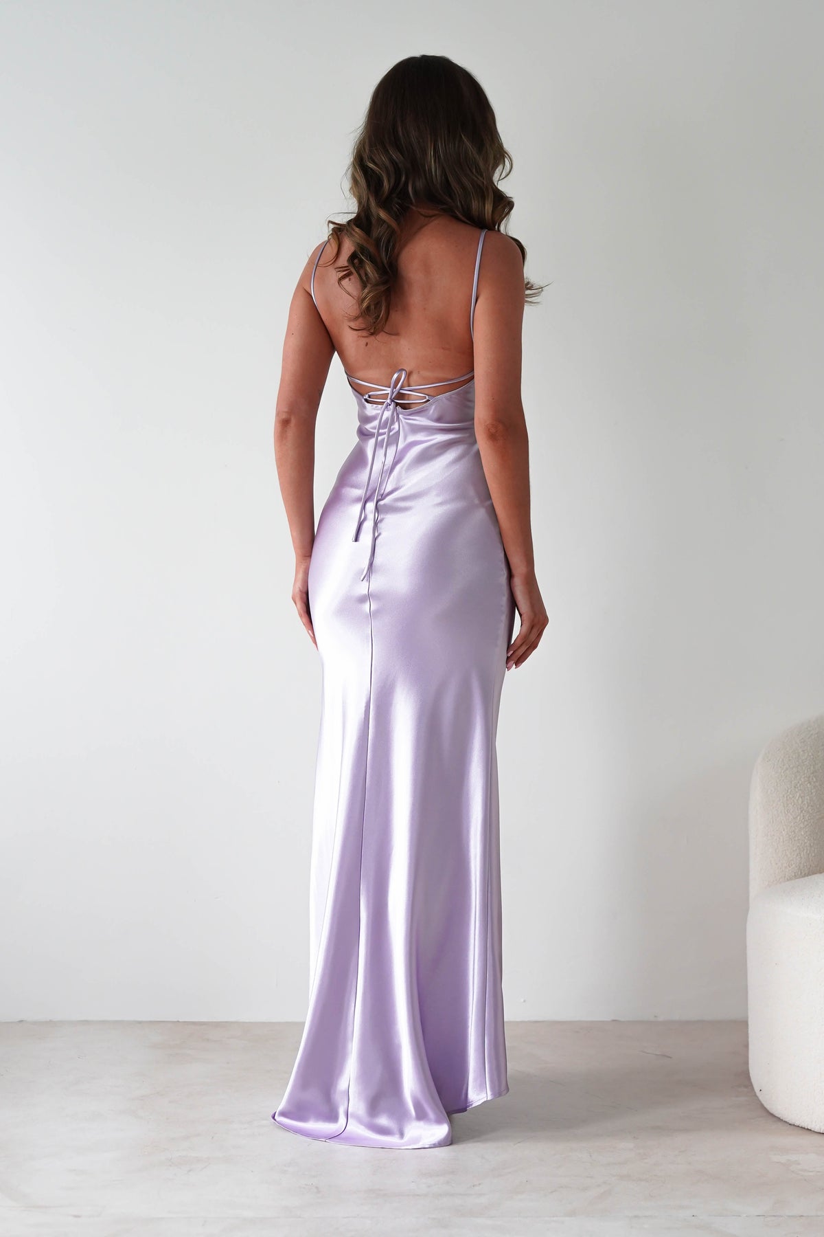 Celinee Satin Maxi Gown | Lilac-Oh Hello Clothing