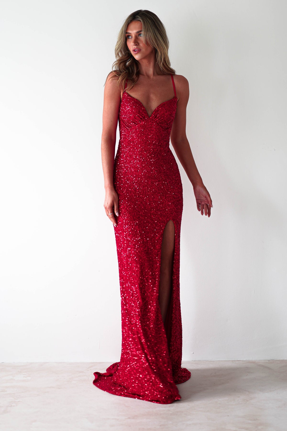 Clarisse Bodycon Sequin Gown | Red-Oh Hello Clothing