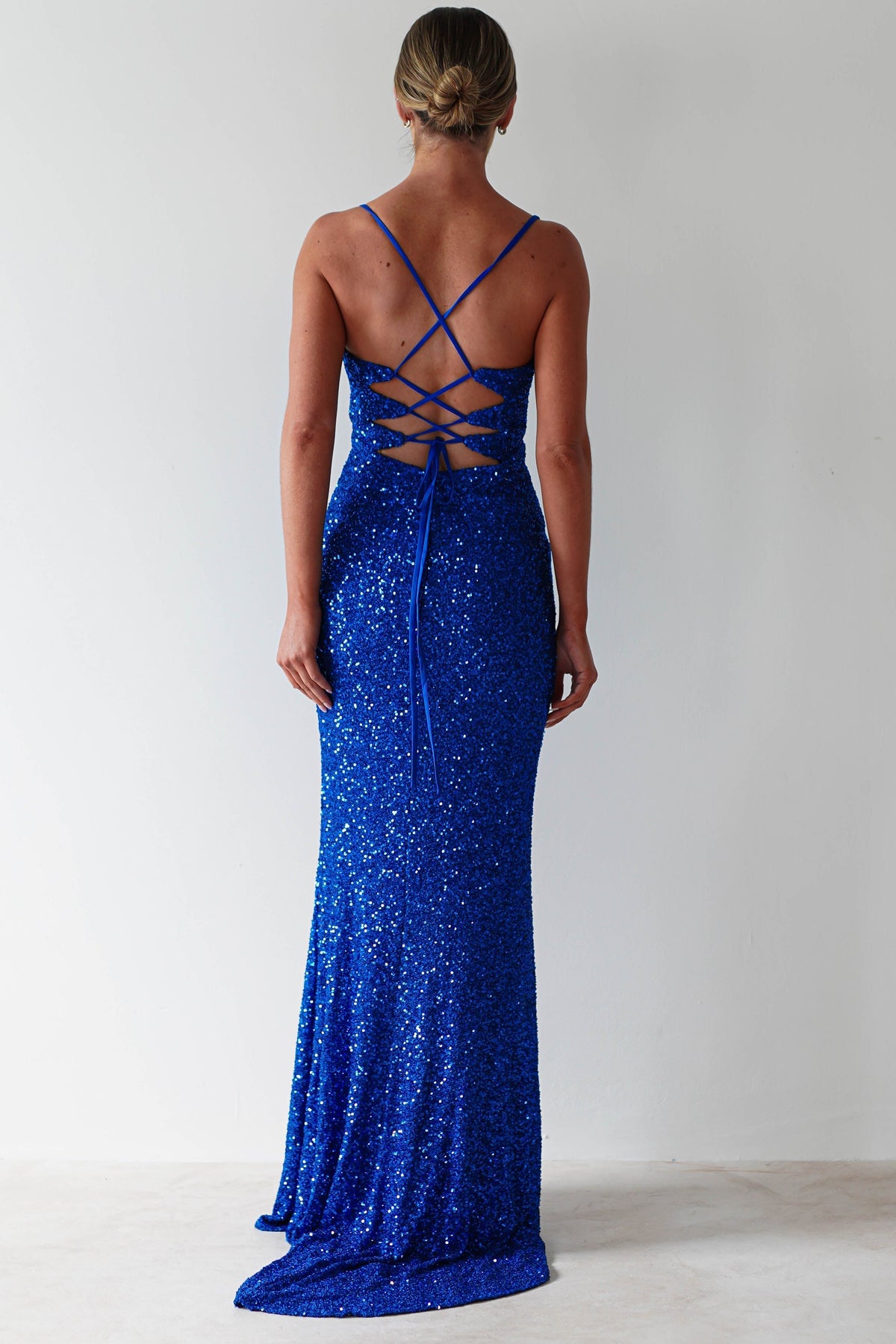 Clarisse Bodycon Sequin Gown | Royal Blue-Oh Hello Clothing