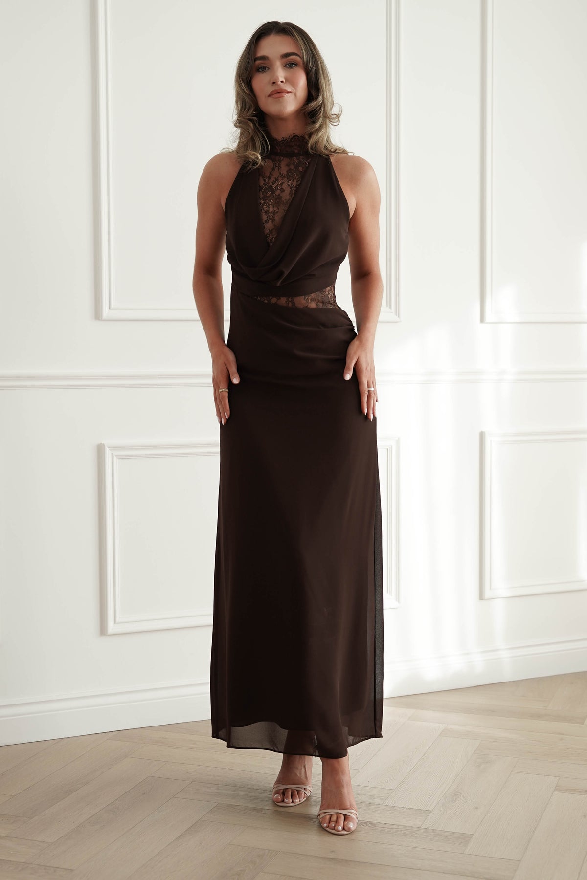 Clarisse Lace Maxi Dress | Brown