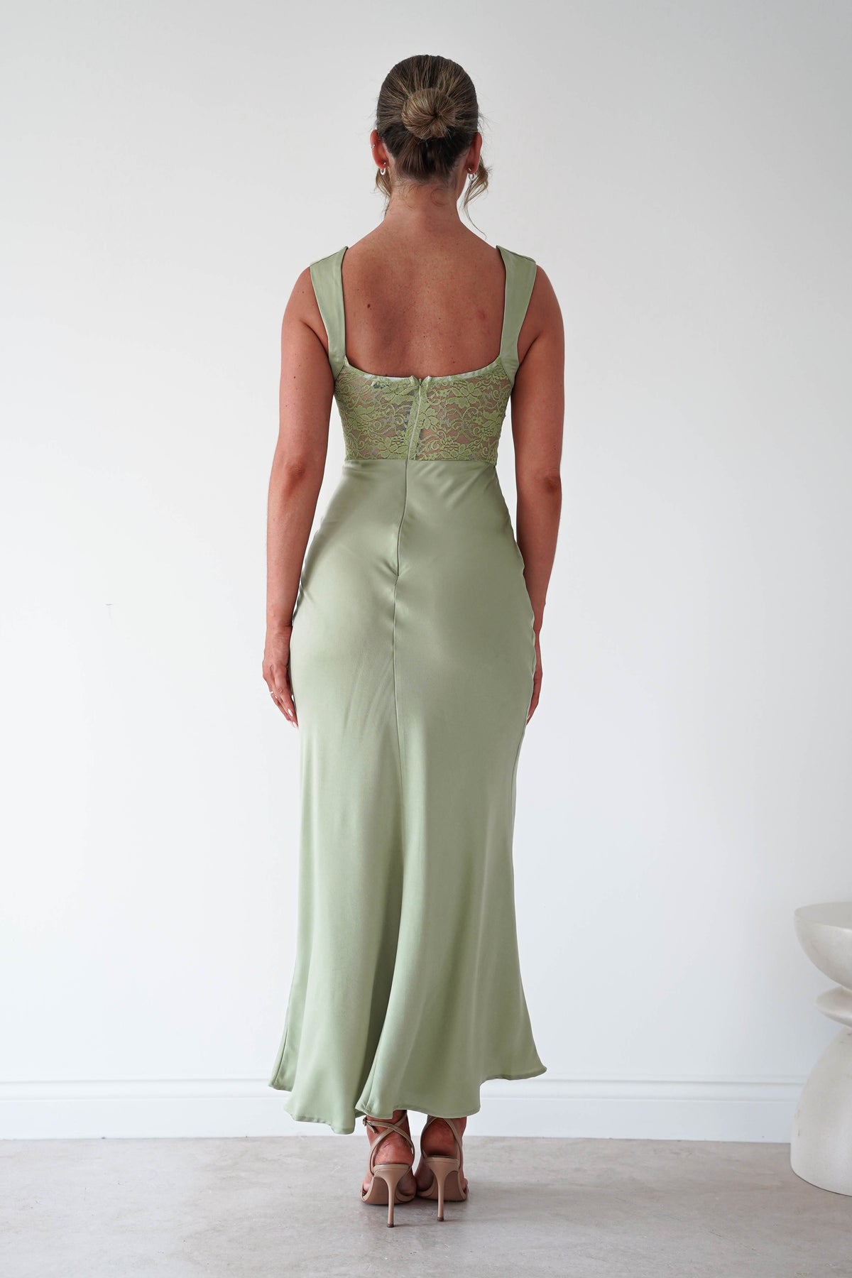 Cleo Lace Detail Maxi Dress | Sage Green-Oh Hello Clothing