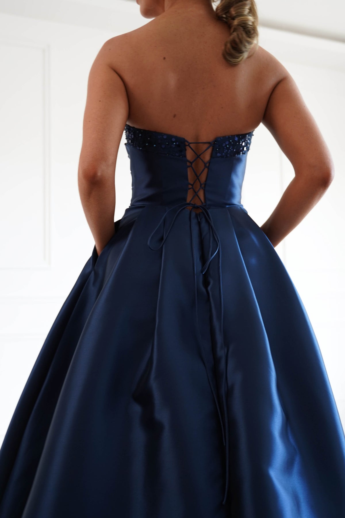 Oh Hello Clothing Women > Clothing > Dresses *DONE-F&P| 835190| NAVY GOWN WITH SEQUIN DETAIL(Copy)