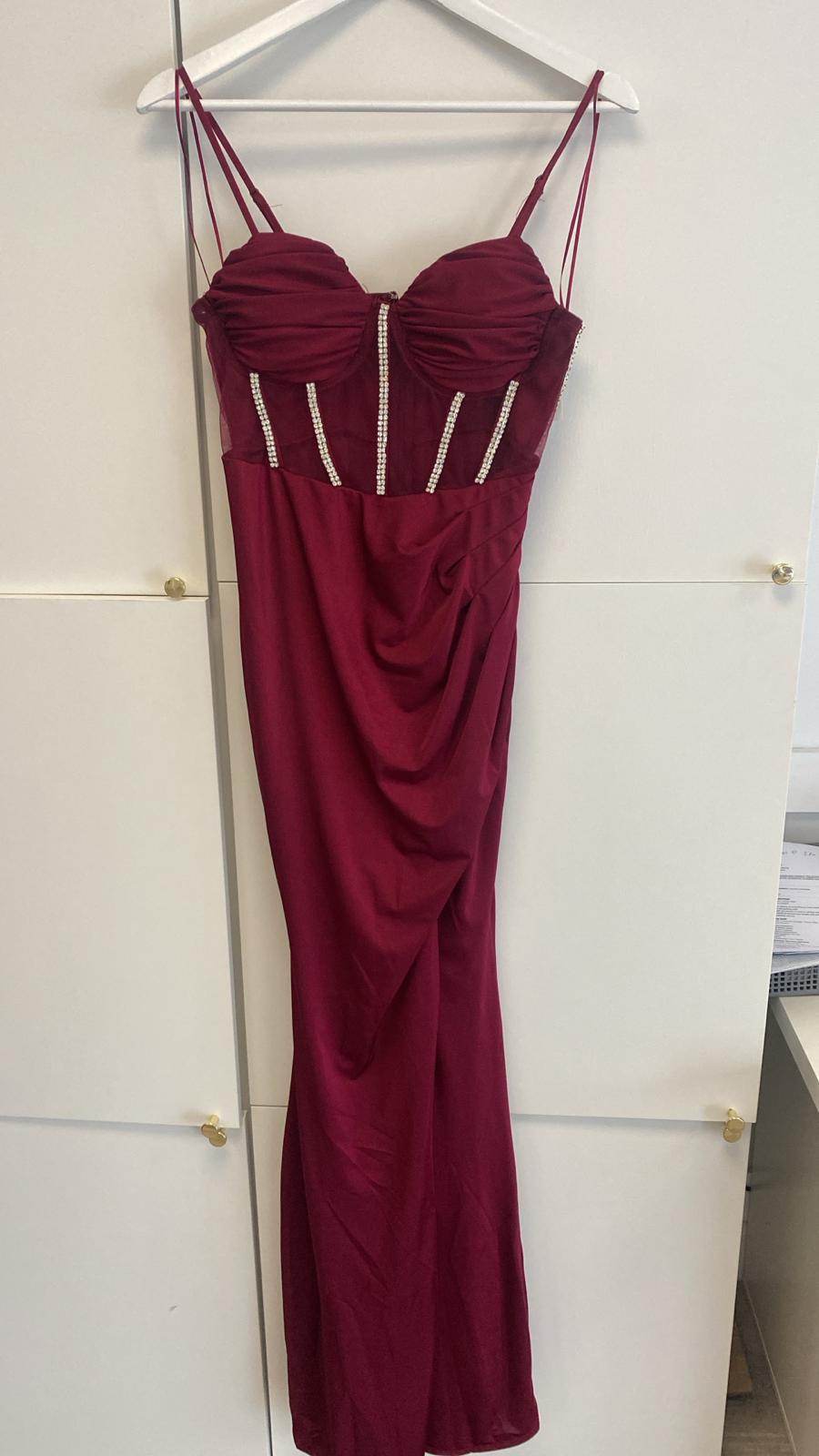 * DONE - MF22076 WINE DIAMANTE GOWN | Wine ***MANIJU Nera-Oh Hello Clothing