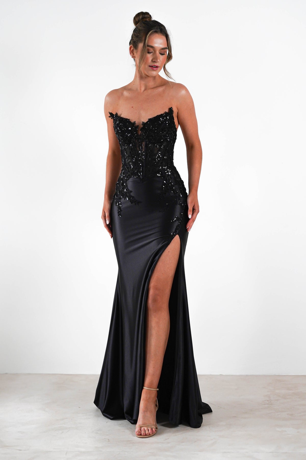 Dallas Luxe Embellished Gown | Black-Oh Hello Clothing