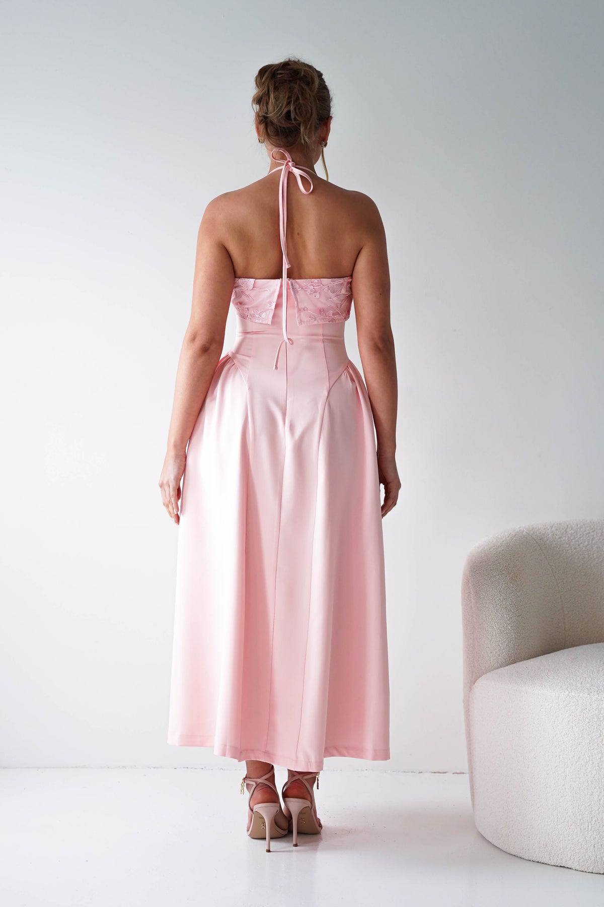 Daphne Embroidered Floral Midaxi Dress | Pink-Oh Hello Clothing