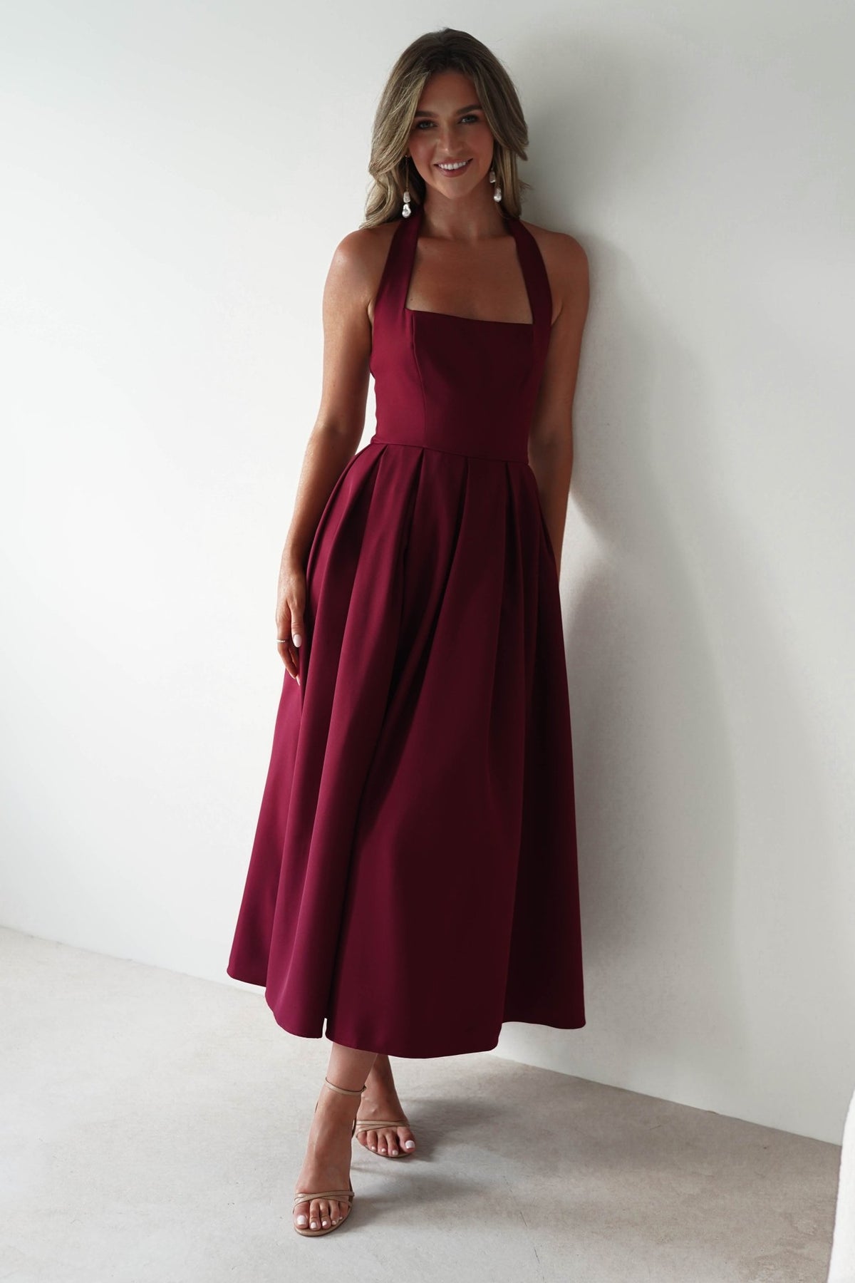 Daria Halter Neck Midi Dress | Wine-Oh Hello Clothing