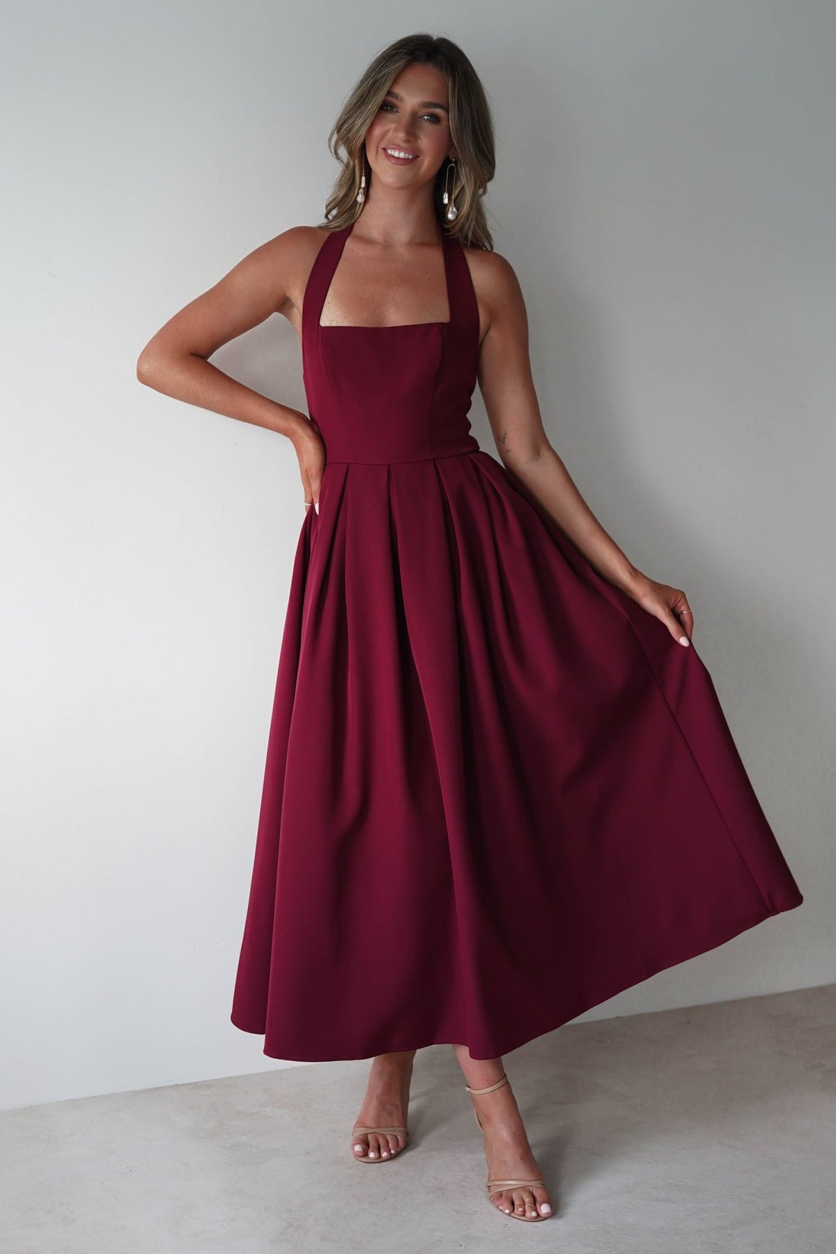 Daria Halter Neck Midi Dress | Wine-Oh Hello Clothing