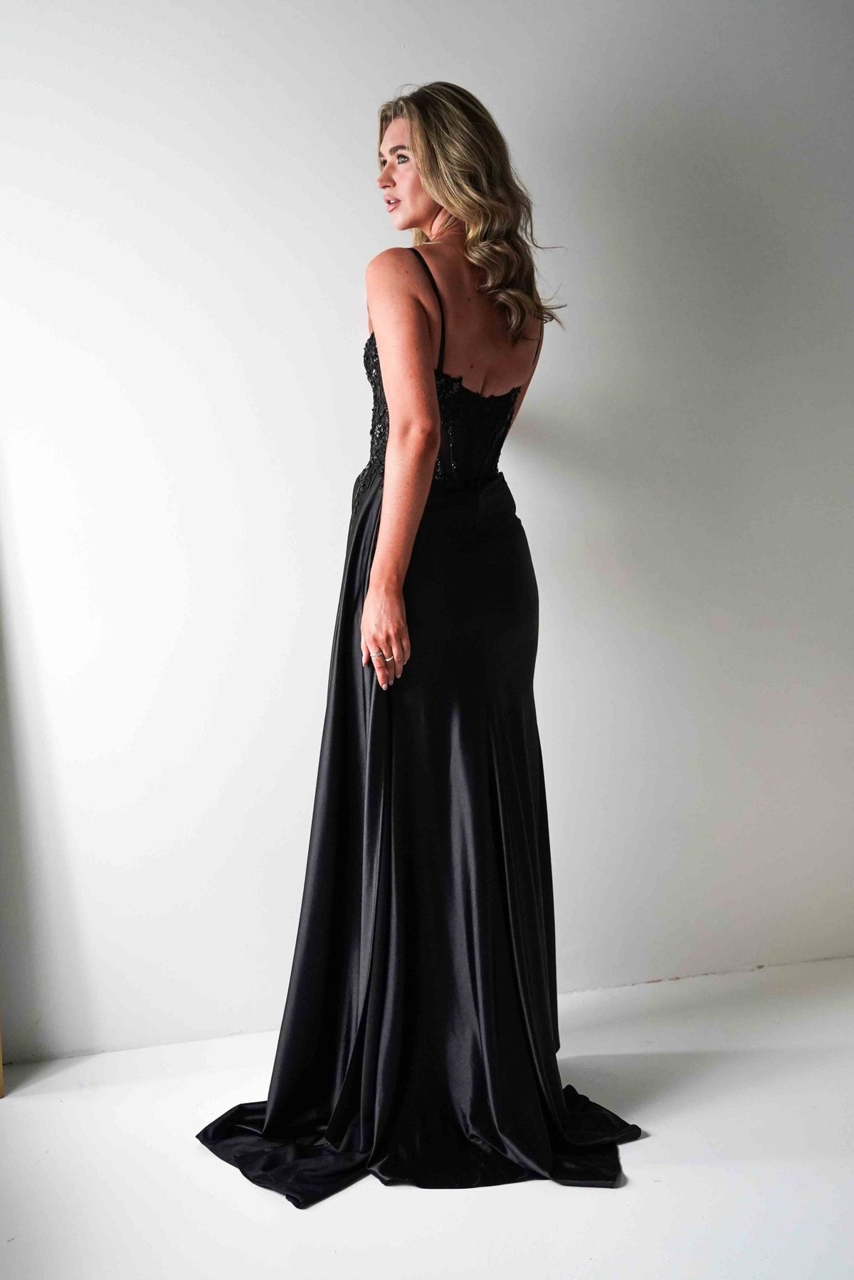Diva Embellished Corset Gown | Black-Oh Hello Clothing