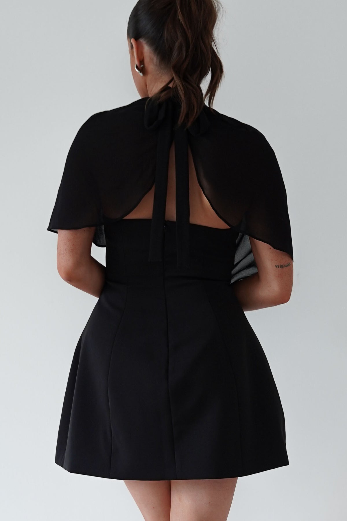 Oh Hello Clothing Top ONE SIZE Elegant Draped Cape | Black