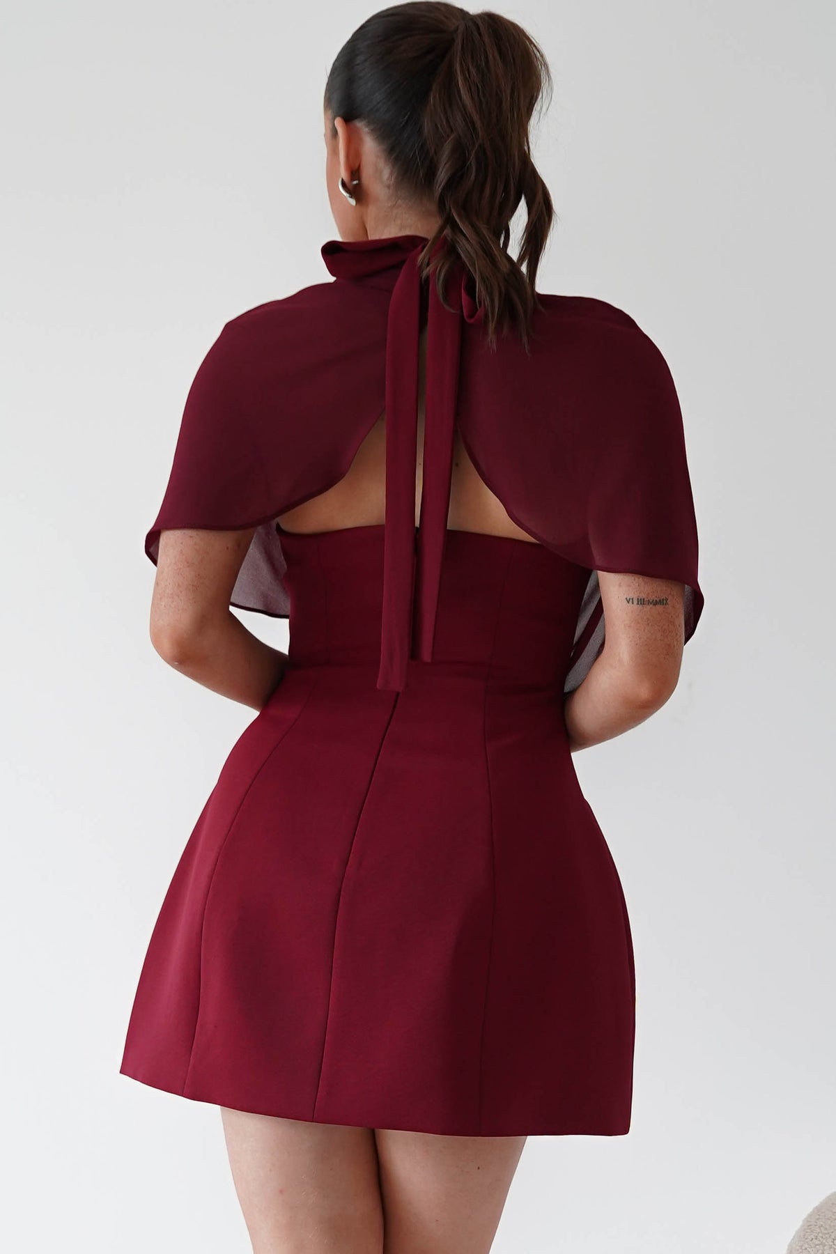Oh Hello Clothing Top ONE SIZE Elegant Draped Cape | Wine