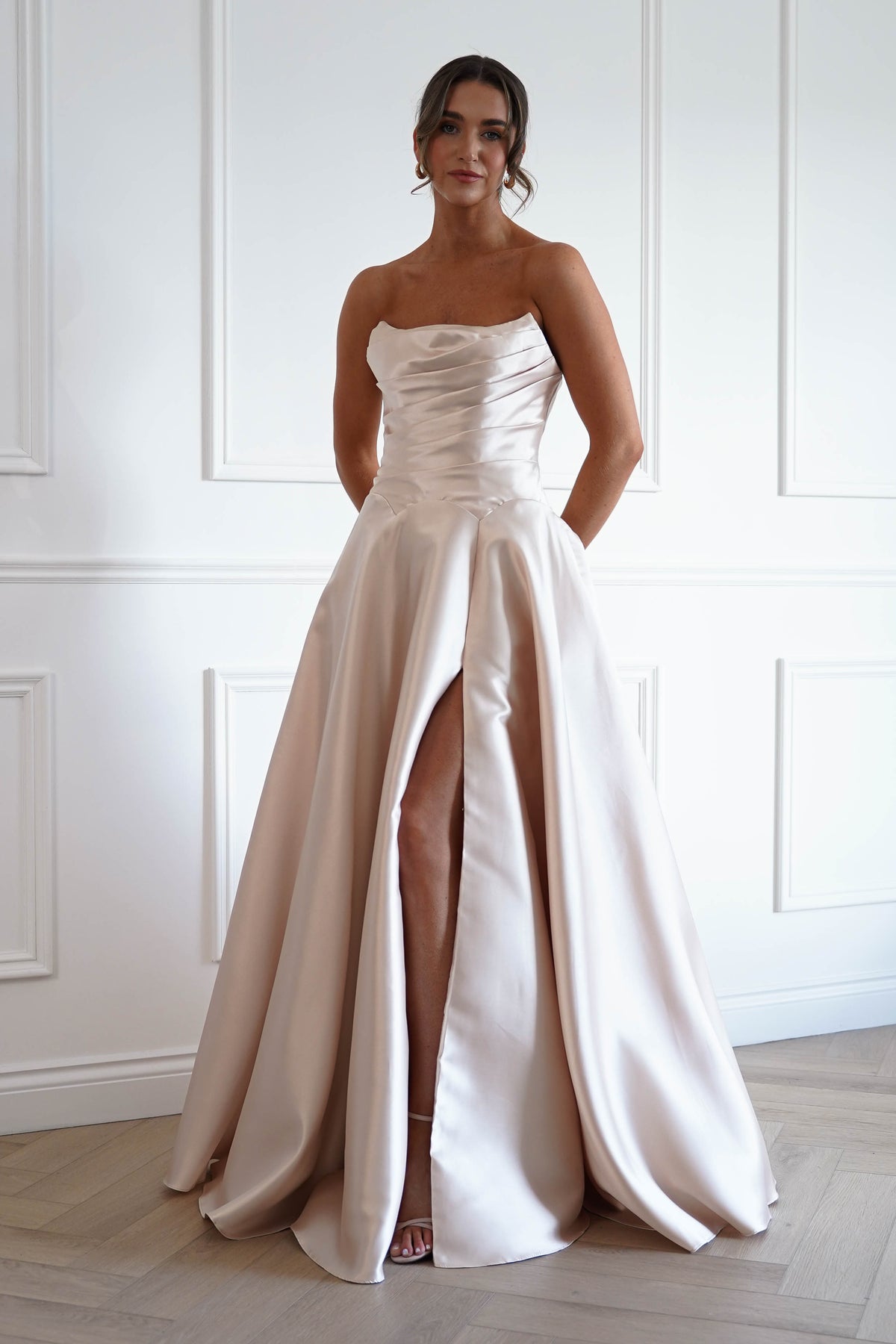 Oh Hello Clothing Women > Clothing > Dresses *DONE-F&P| 835178| TAUPE GOWN (Copy)