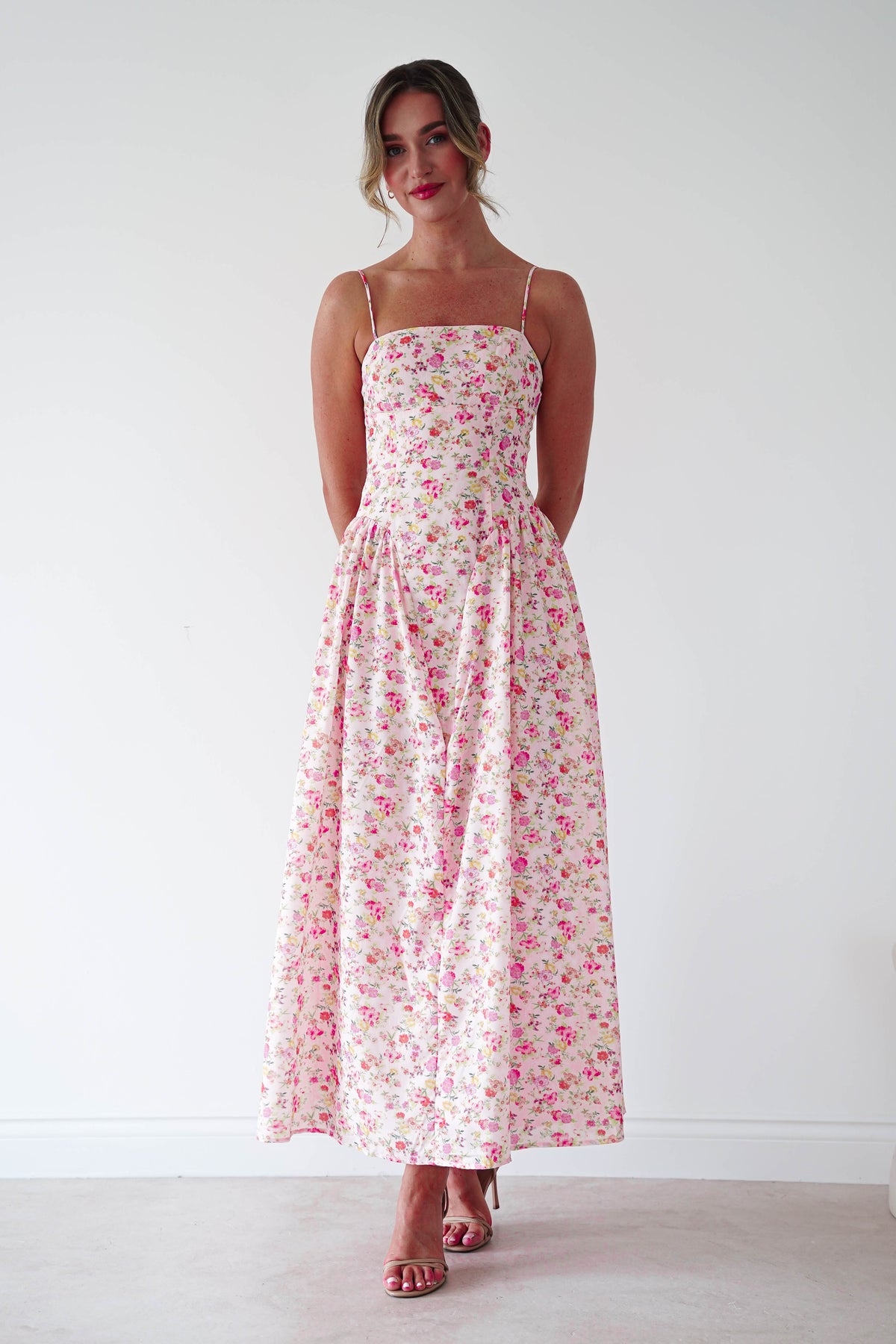 Elodie Floral Print Maxi Dress | Pink-Oh Hello Clothing