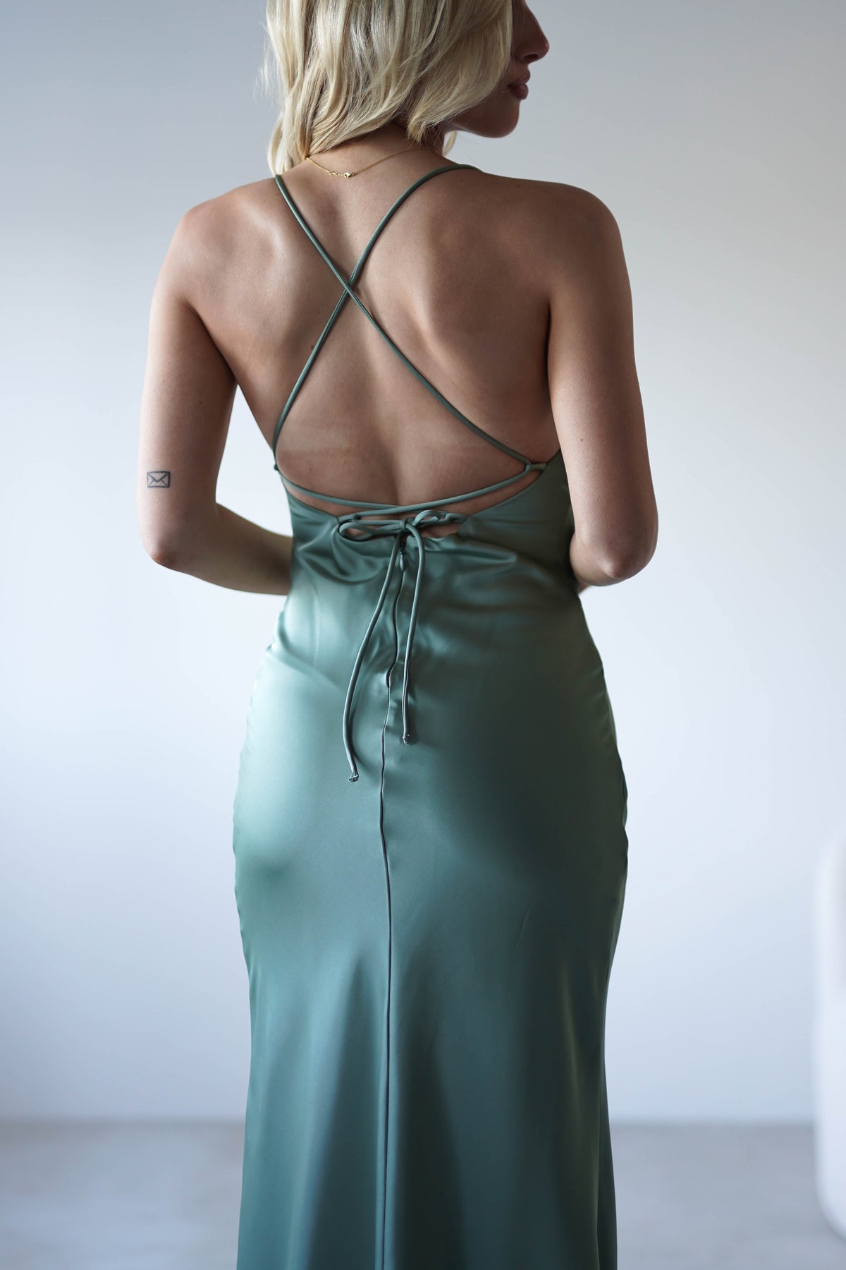 Elsa Matte Satin Maxi Gown | Olive-Oh Hello Clothing