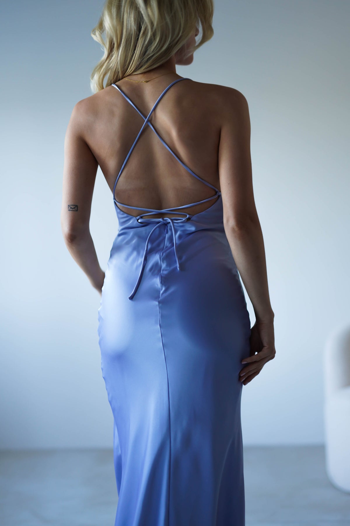 Elsa Matte Satin Maxi Gown | Periwinkle Blue-Oh Hello Clothing