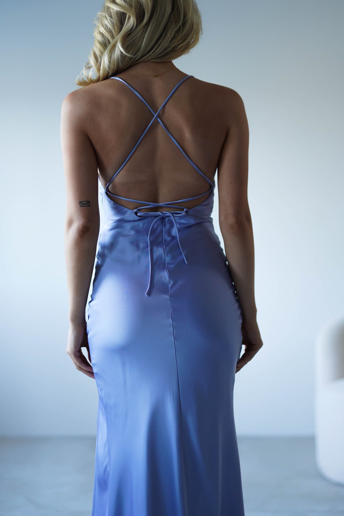 Elsa Matte Satin Maxi Gown | Periwinkle Blue-Oh Hello Clothing