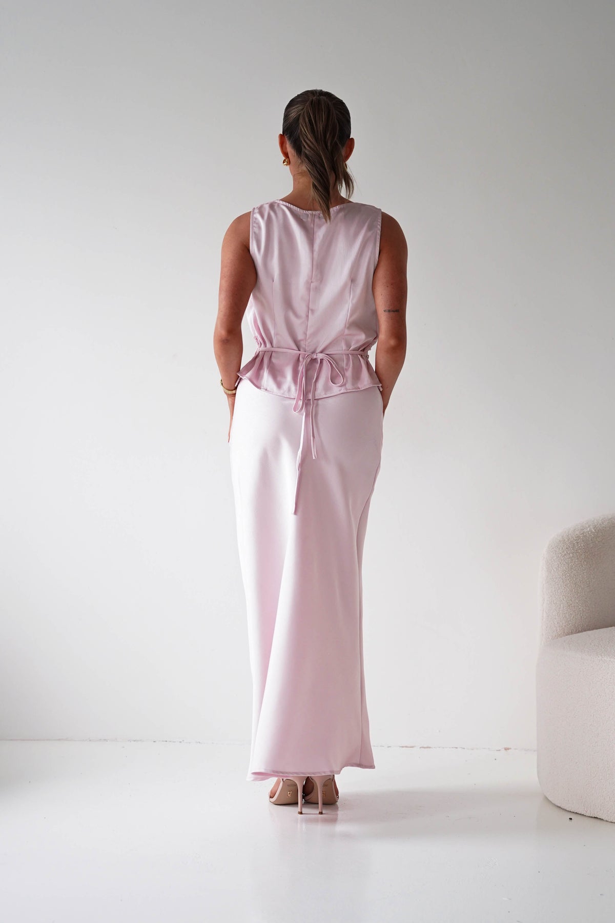 Elsa Satin Set With Lace Detail | Pink-Oh Hello Clothing