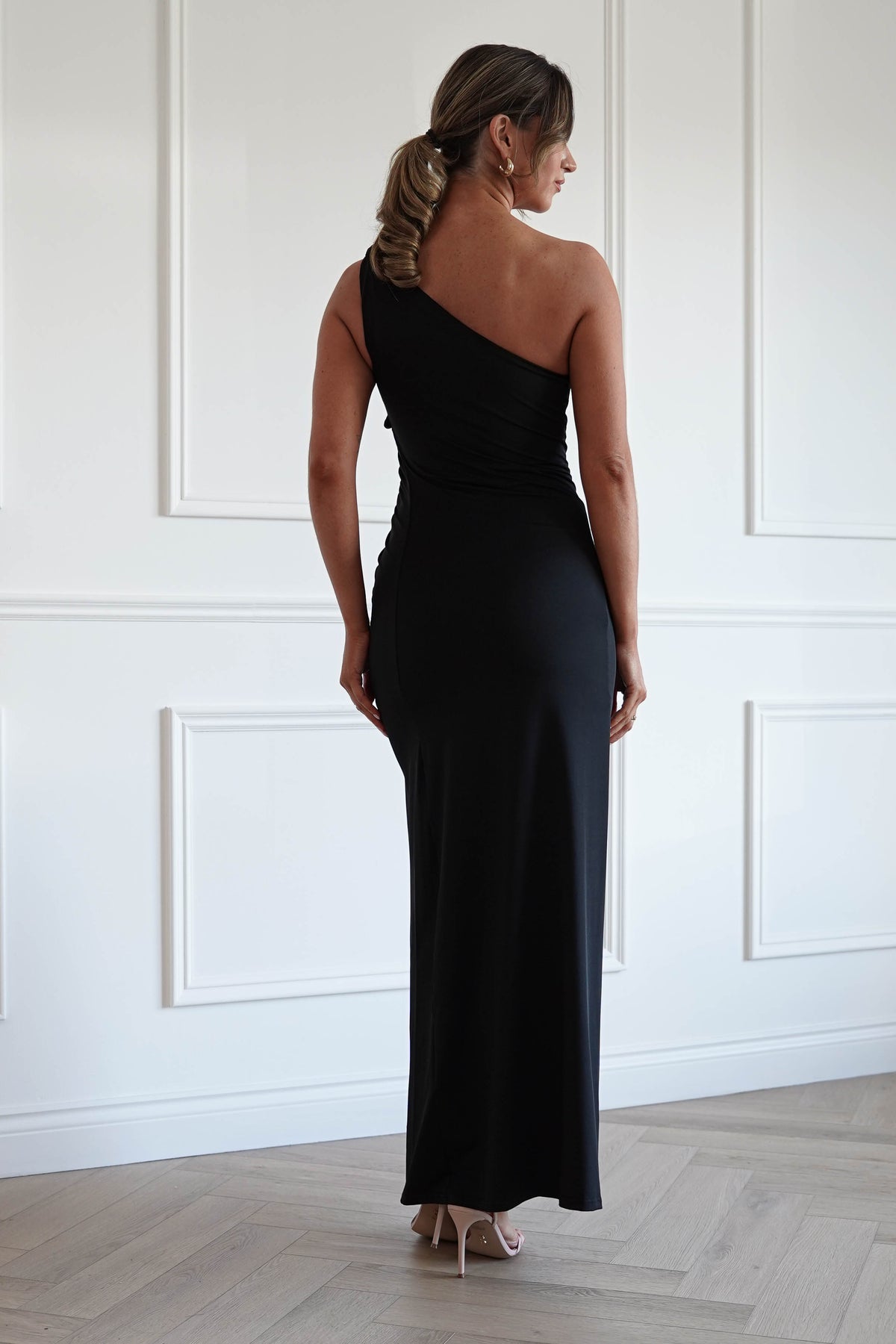 Emery One Shoulder Maxi Dress | Black