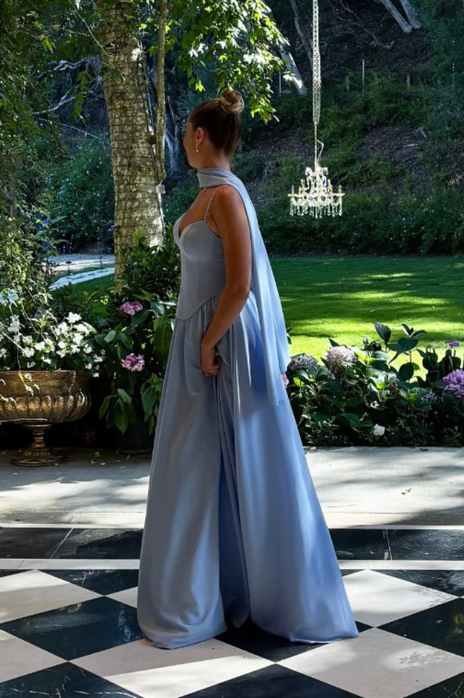 Felicity Lace Up Corset Maxi Dress | Blue-Oh Hello Clothing