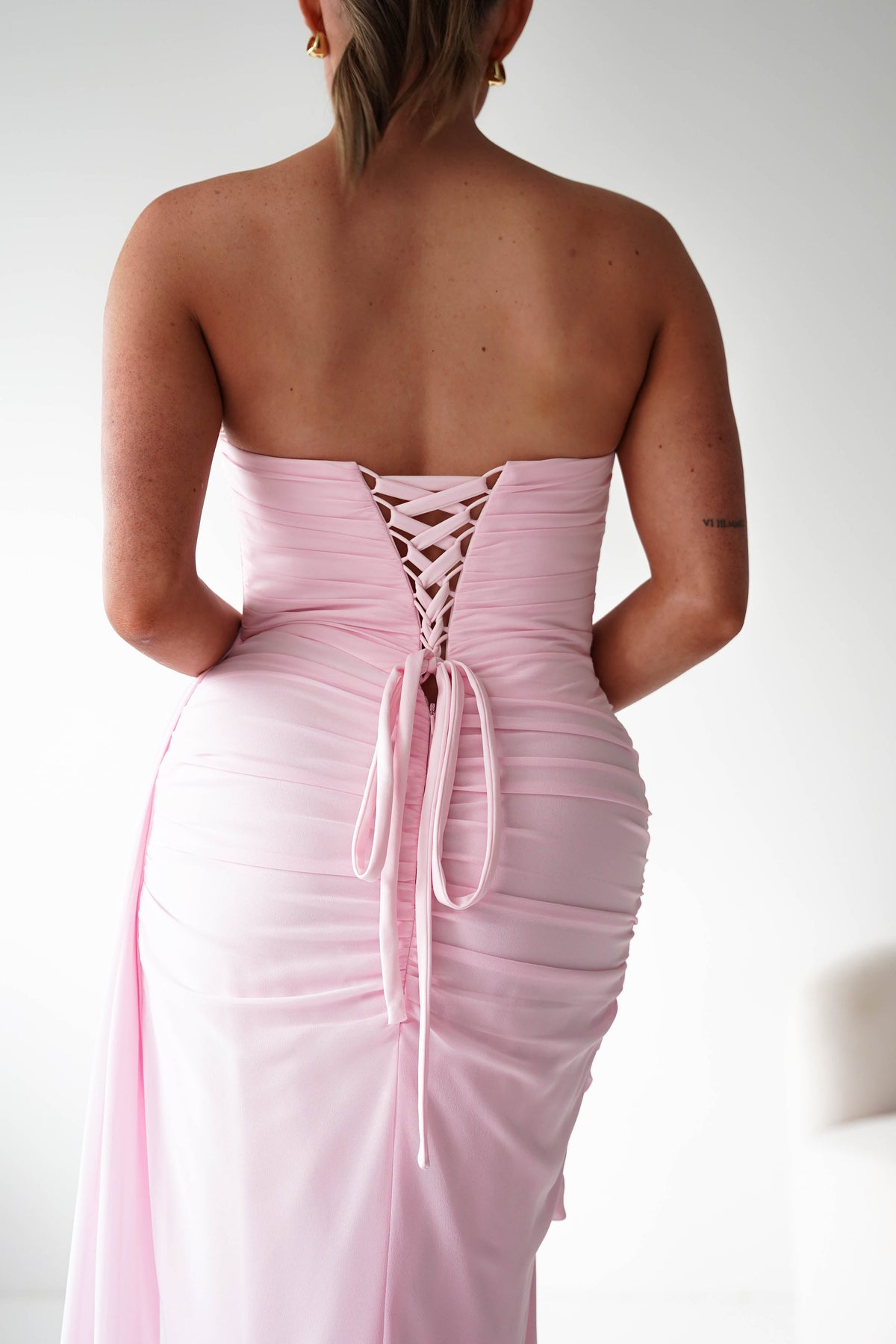 Finn Strapless Draped Maxi Dress | Pink-Oh Hello Clothing