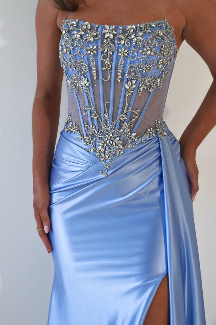 Ginny Embellished Corset Gown | Blue-Oh Hello Clothing