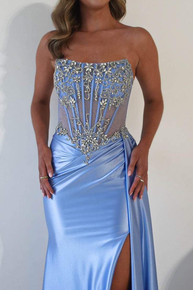 Ginny Embellished Corset Gown | Blue-Oh Hello Clothing
