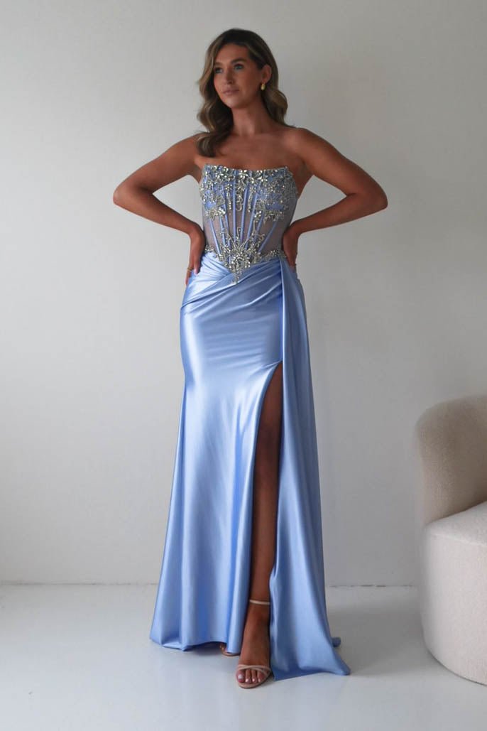 Ginny Embellished Corset Gown | Blue-Oh Hello Clothing