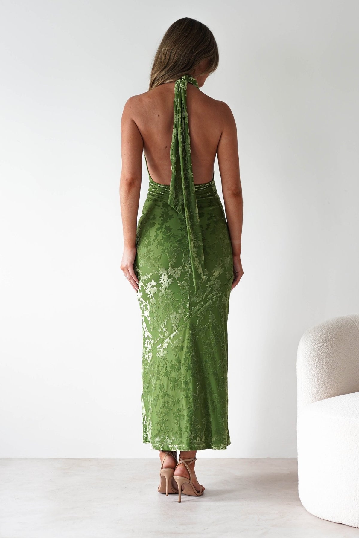 Grayson Floral Jacquard Maxi Dress | Green-Oh Hello Clothing