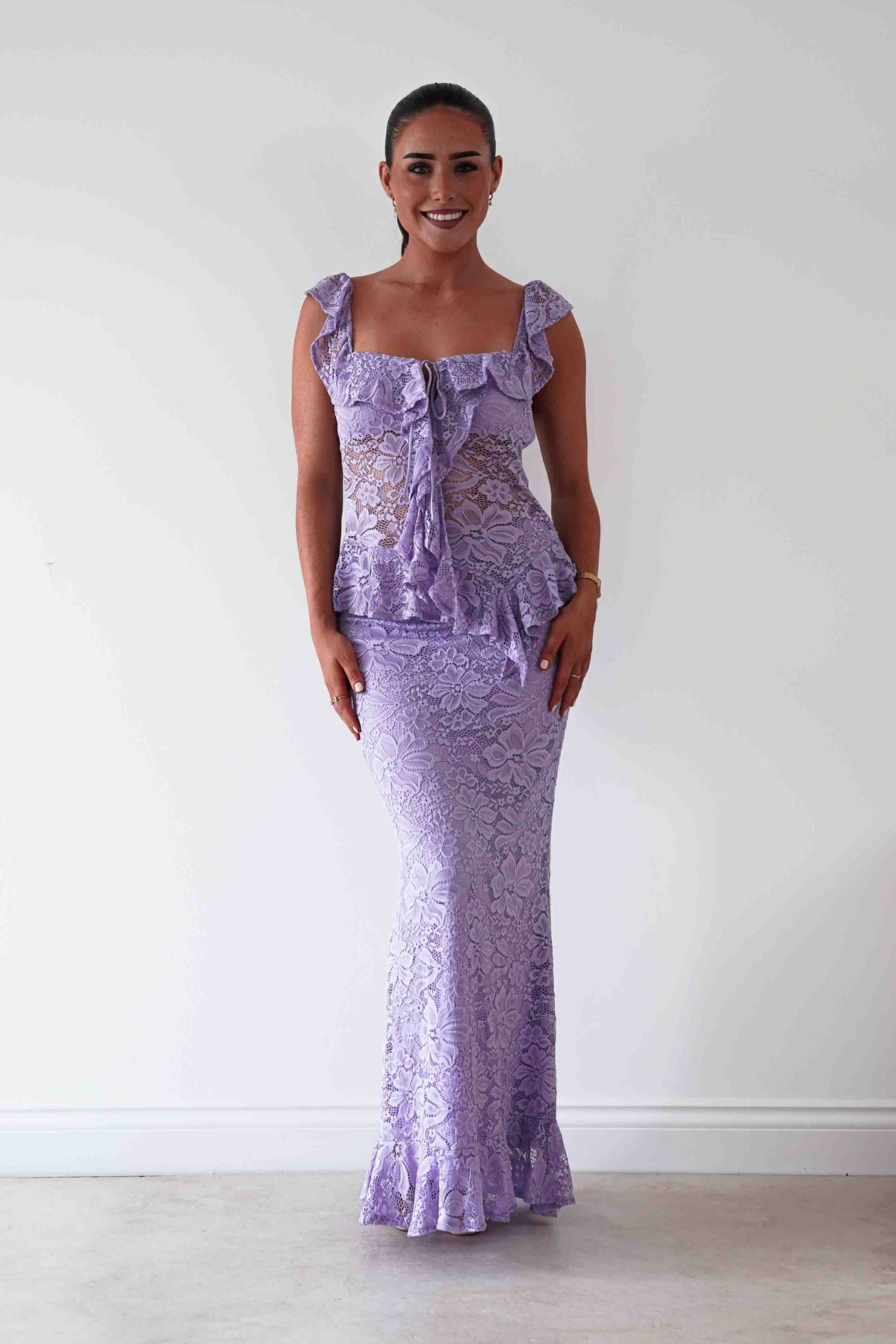 Hailey Lace Top and Skirt Set | Lilac-Oh Hello Clothing