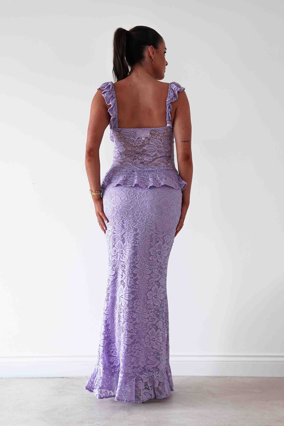 Hailey Lace Top and Skirt Set | Lilac-Oh Hello Clothing