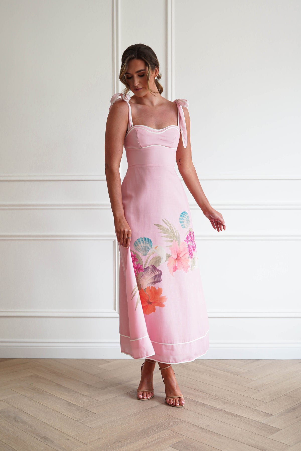 Hamptons Floral Sweetheart Maxi Dress | Pink-Oh Hello Clothing