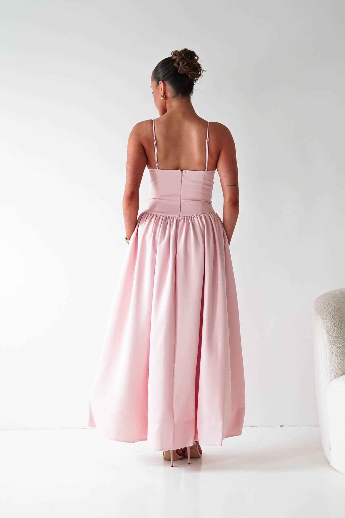 Hartley Lace Corset Midi Dress | Blush-Oh Hello Clothing