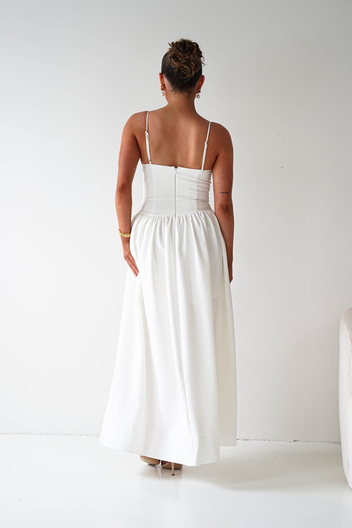 Hartley Lace Corset Midi Dress | White-Oh Hello Clothing