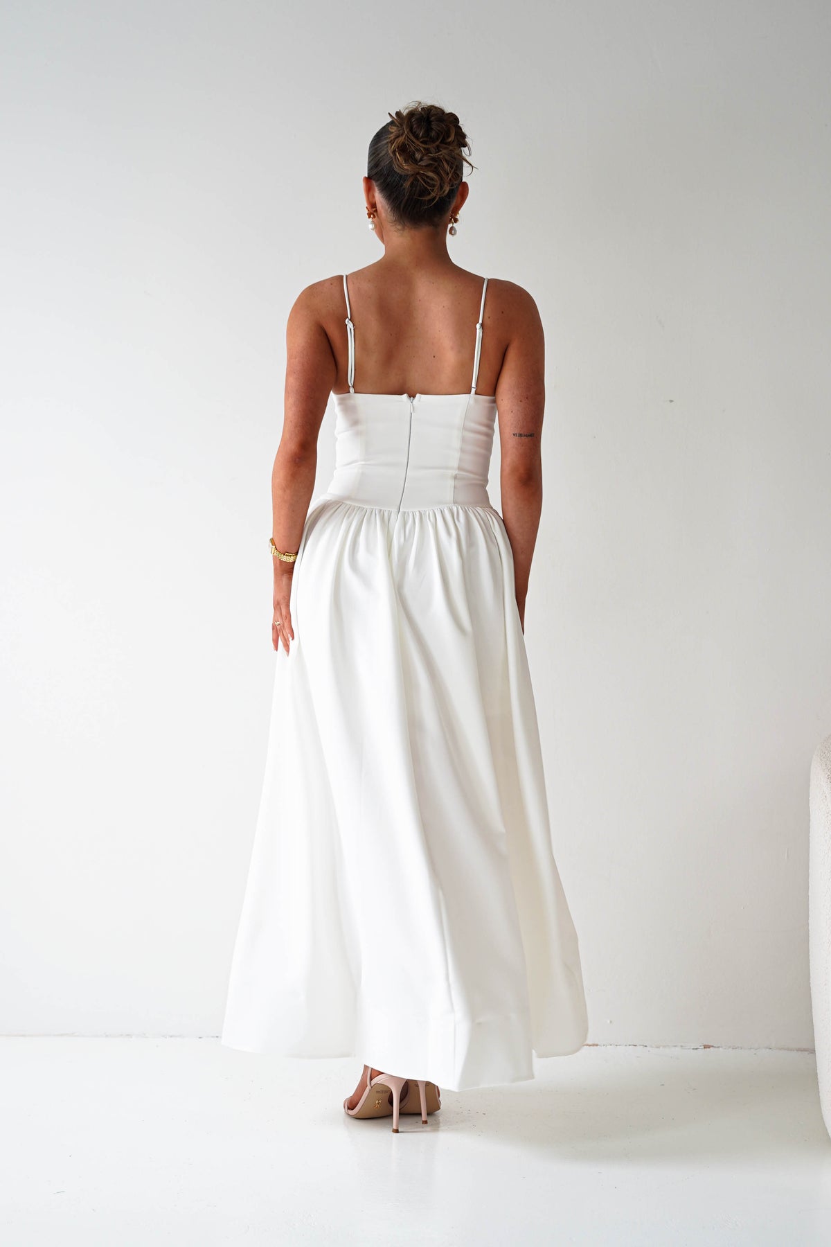 Hartley Lace Corset Midi Dress | White-Oh Hello Clothing