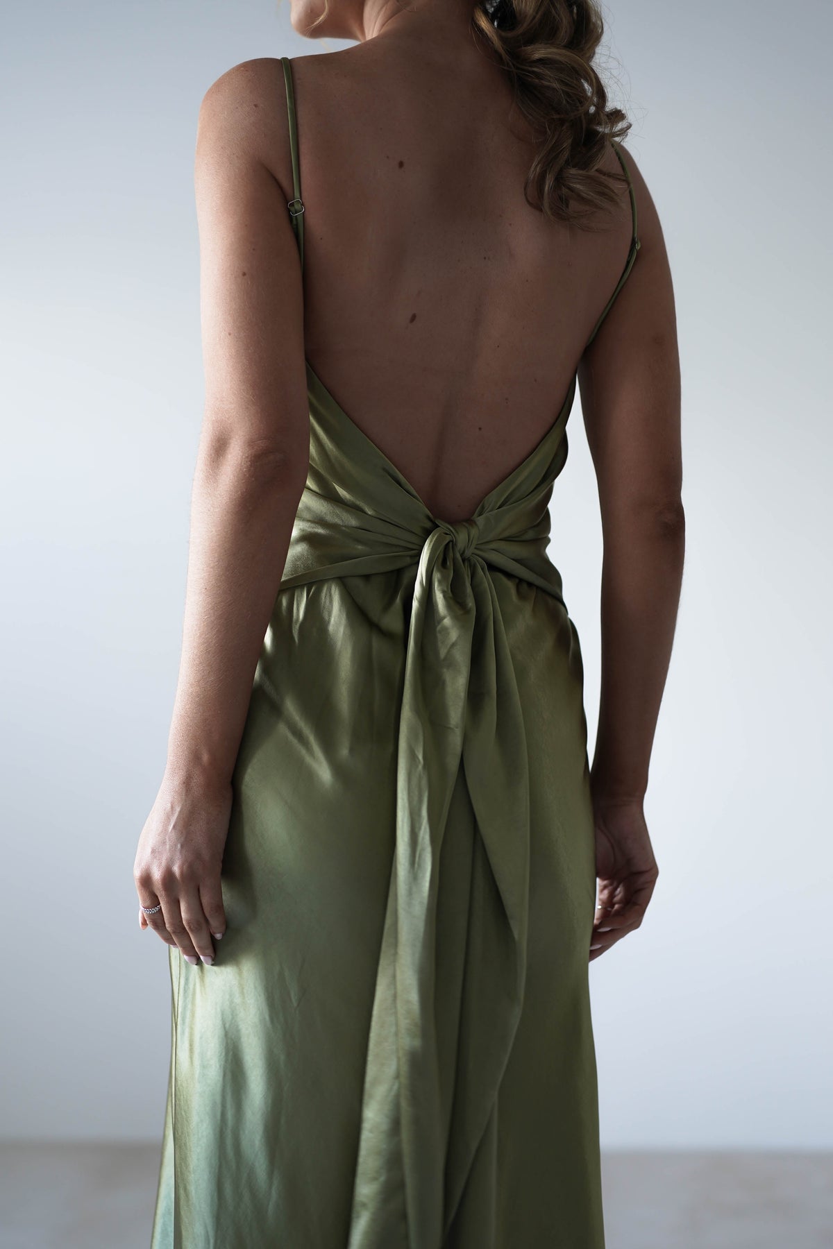 Hermie Silky Satin Maxi Dress | Olive-Oh Hello Clothing