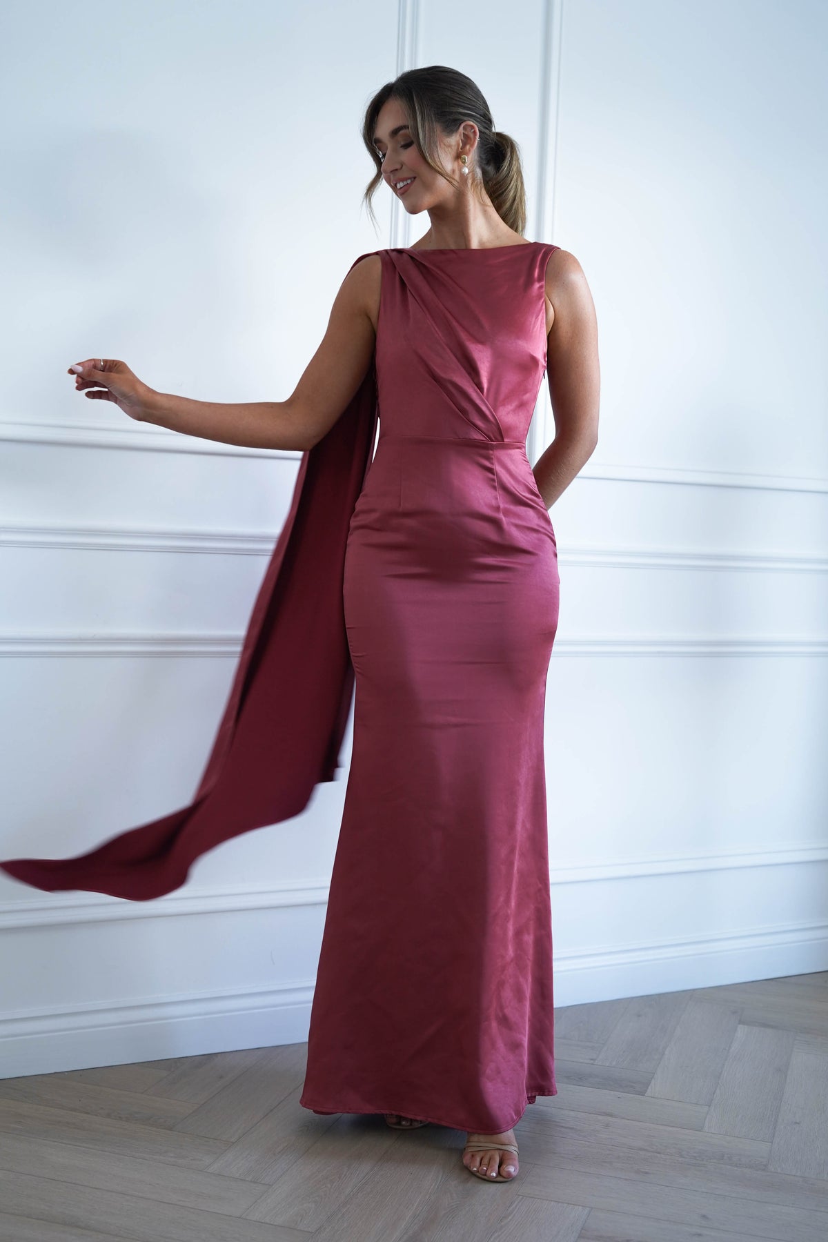 Hope Satin Drape Maxi Dress | Marsela-Oh Hello Clothing