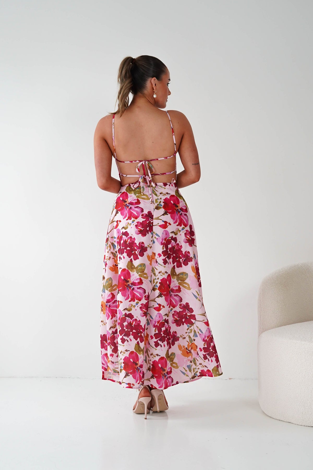 Indie Floral Print Maxi Dress | Pink Print-Oh Hello Clothing