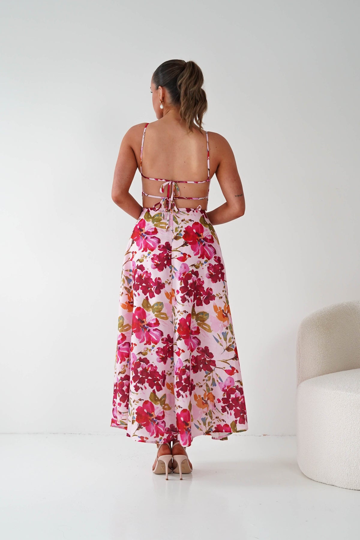 Indie Floral Print Maxi Dress | Pink Print-Oh Hello Clothing