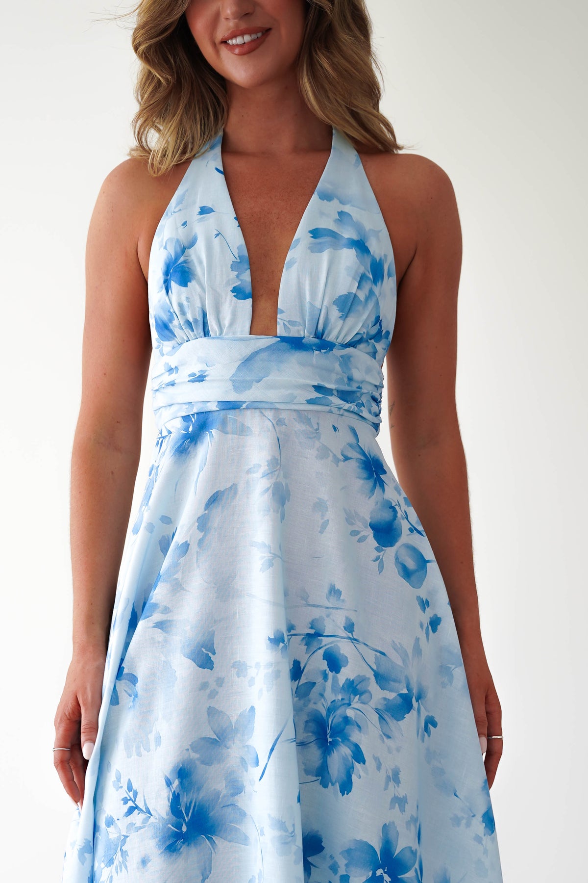 Izira Floral Print Midaxi Dress | Blue-Oh Hello Clothing