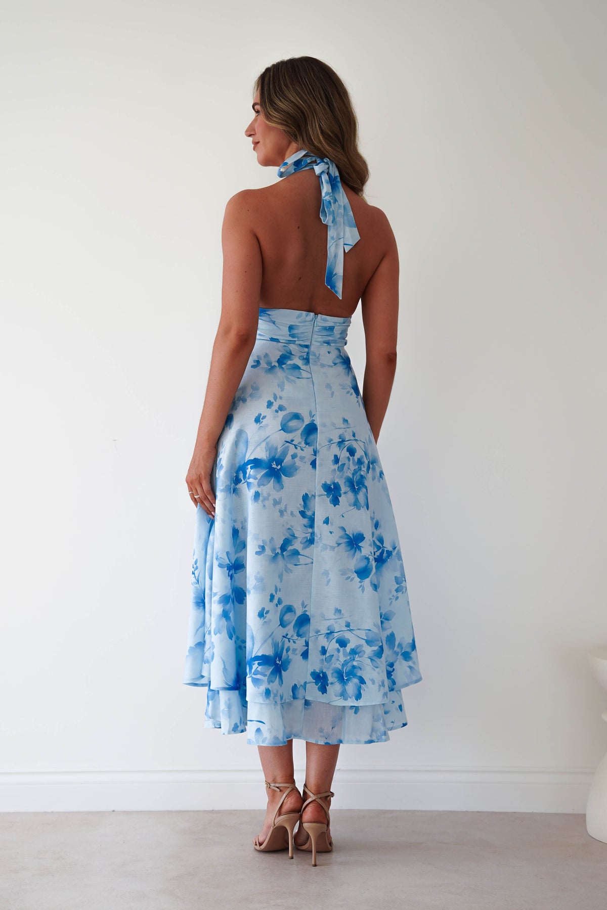 Izira Floral Print Midaxi Dress | Blue-Oh Hello Clothing