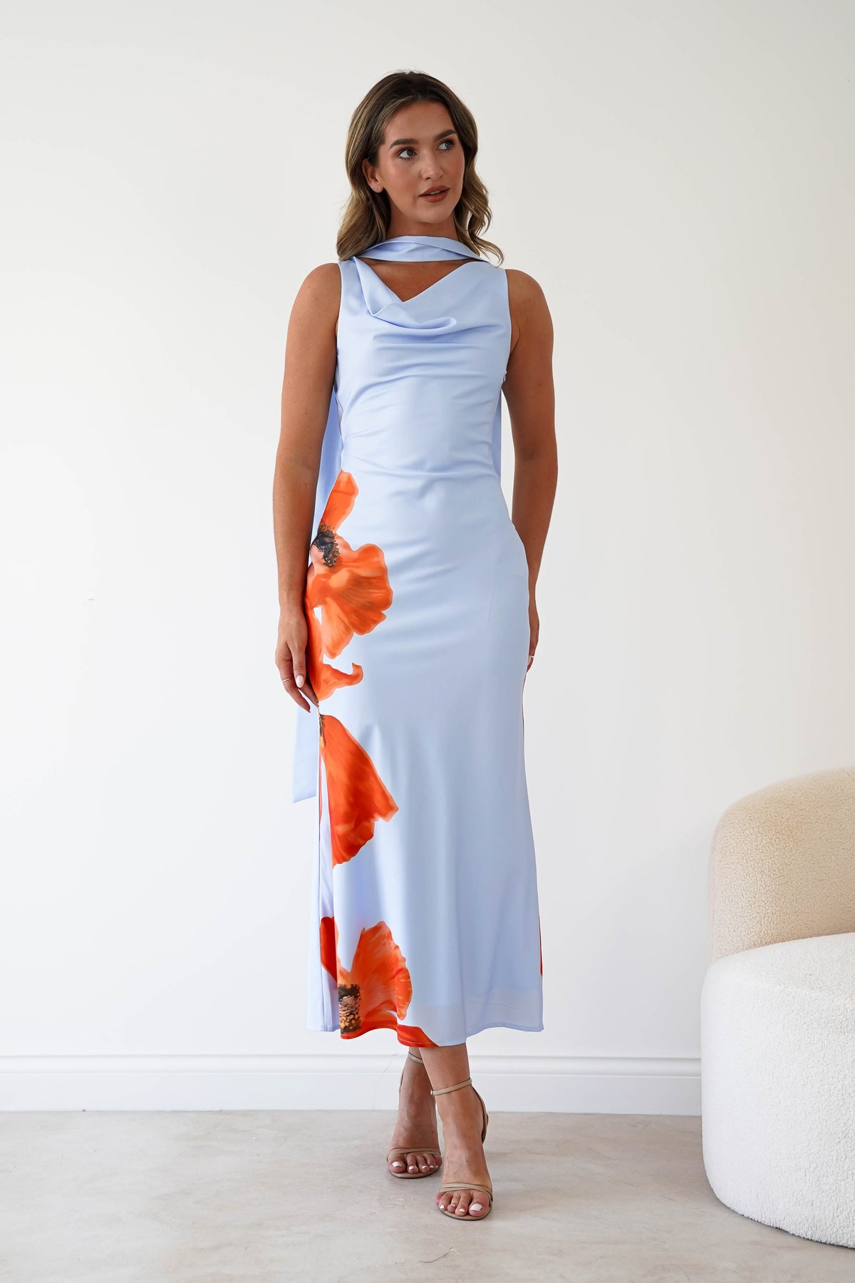 Jazlyn Satin Cowl Front Maxi Dress | Blue-Oh Hello Clothing