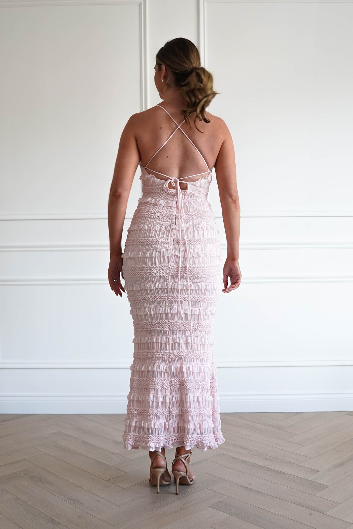Jen Ruffle Bodycon Maxi Dress | Pink-Oh Hello Clothing