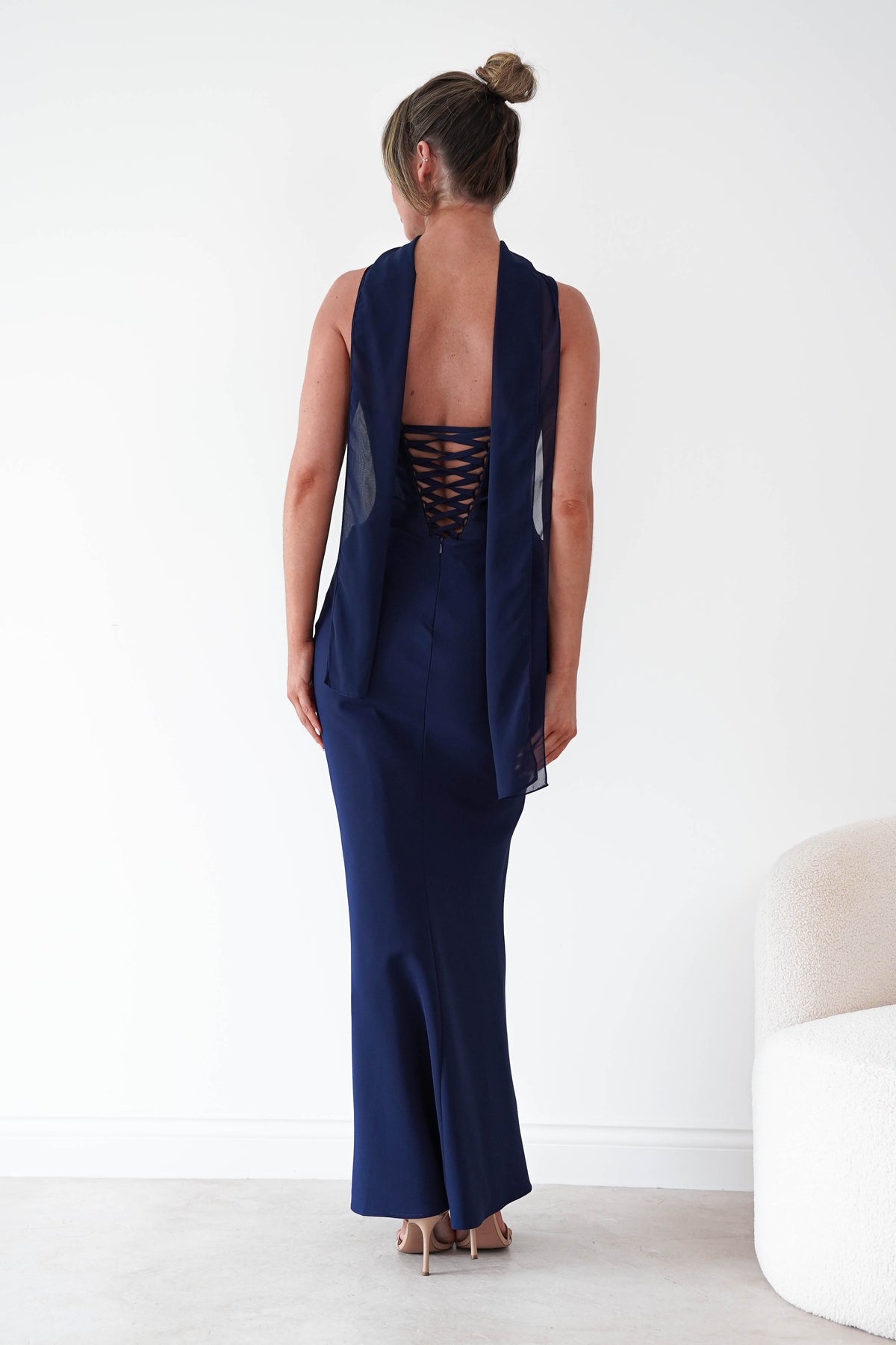 Kailani Strapless Ruched Maxi Dress | Navy-Oh Hello Clothing