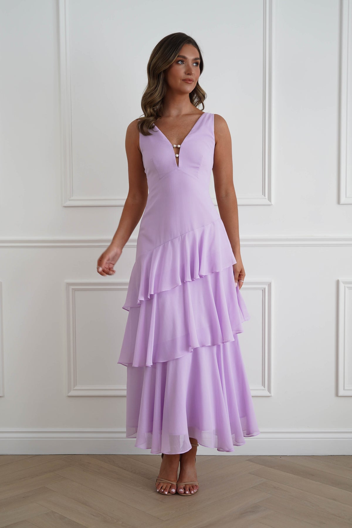 Karey Tiered Maxi Dress | Lilac-Oh Hello Clothing