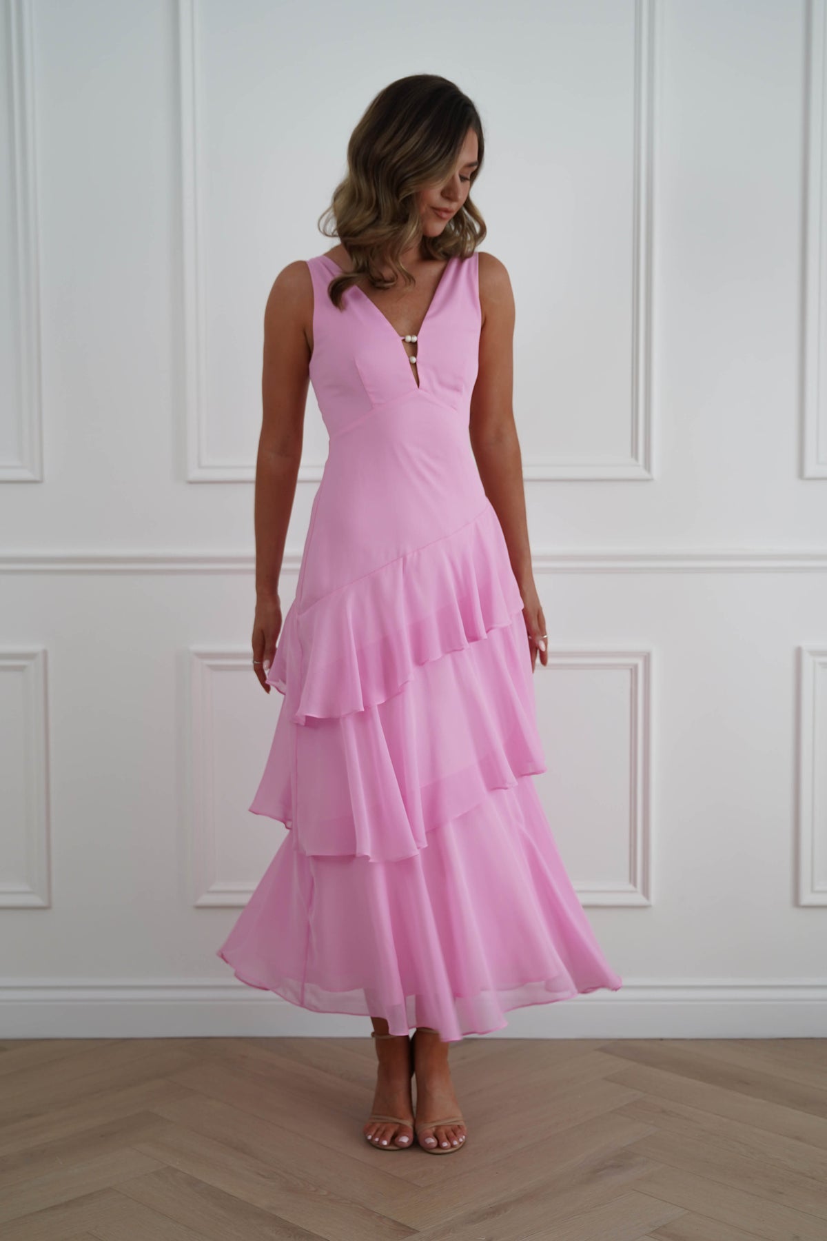 Karey Tiered Maxi Dress | Pink-Oh Hello Clothing