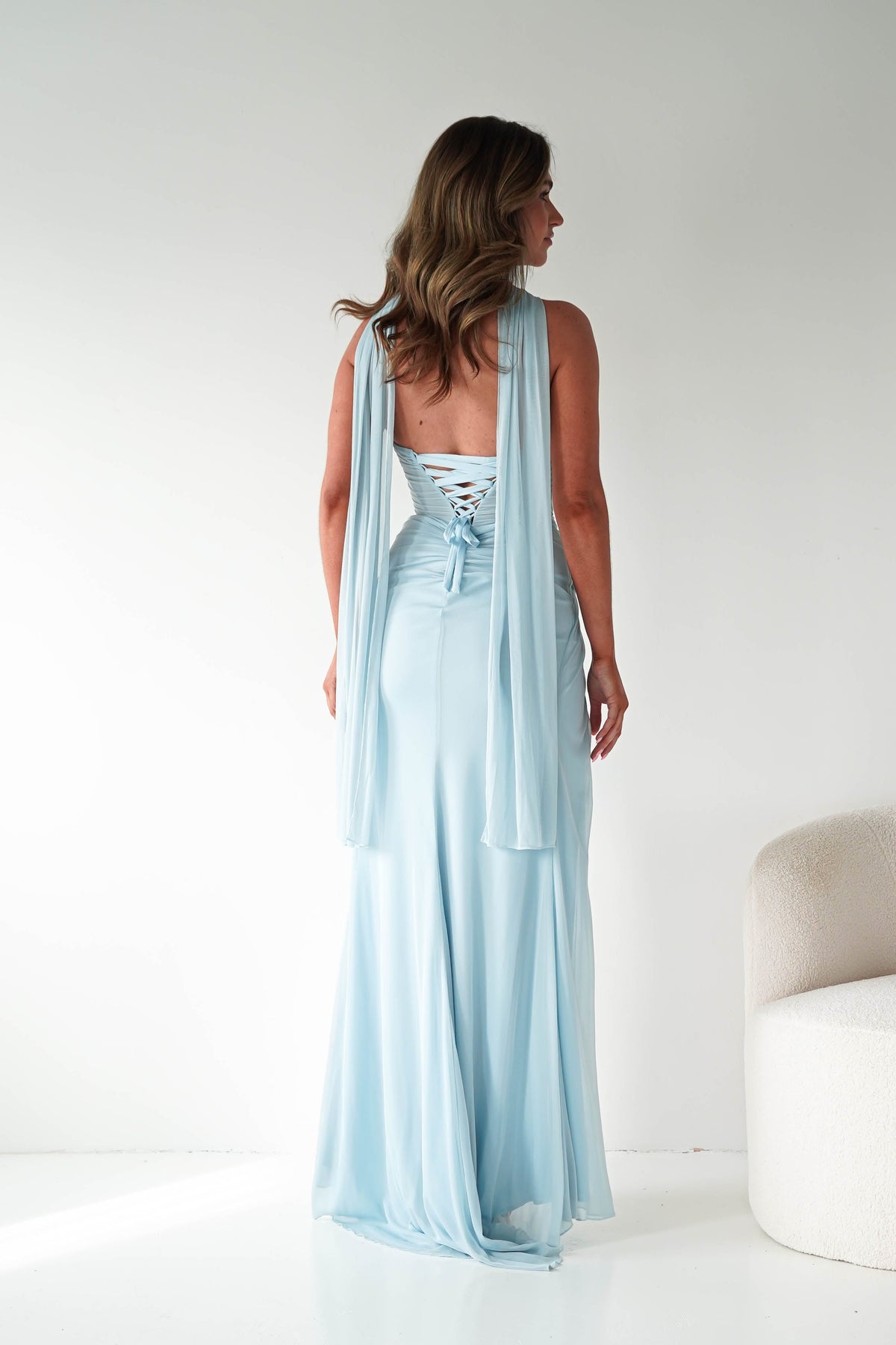Karianne Draped Ruched Bodice Gown | Mint-Oh Hello Clothing
