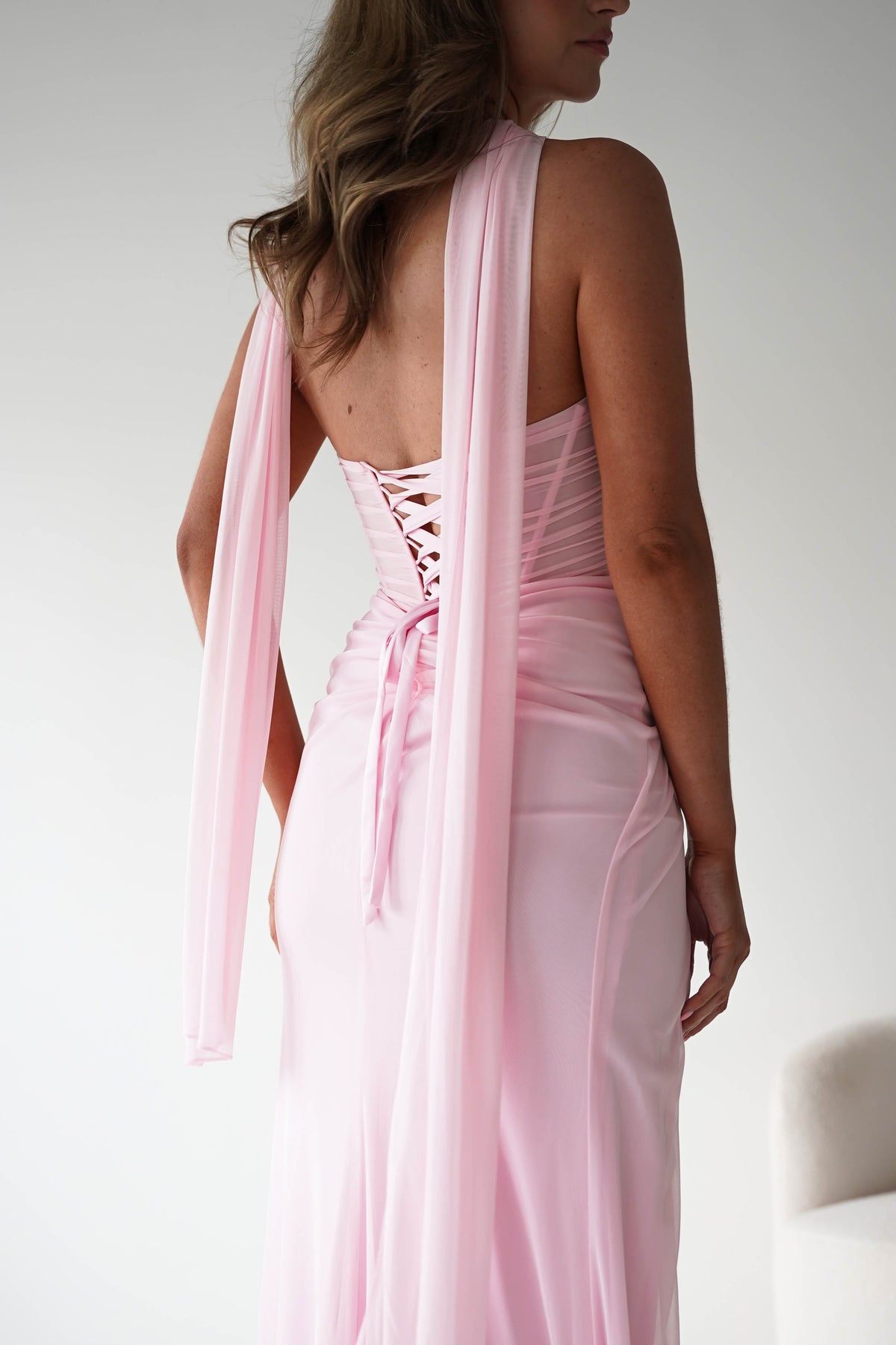 Karianne Draped Ruched Bodice Gown | Pink-Oh Hello Clothing