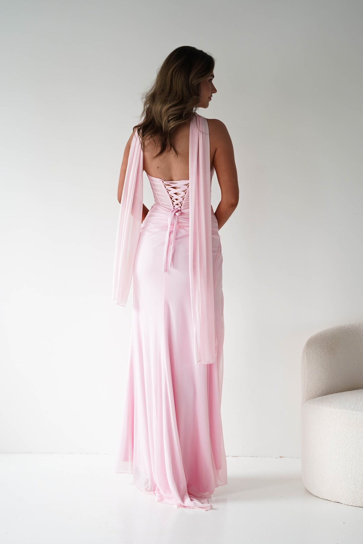 Karianne Draped Ruched Bodice Gown | Pink-Oh Hello Clothing